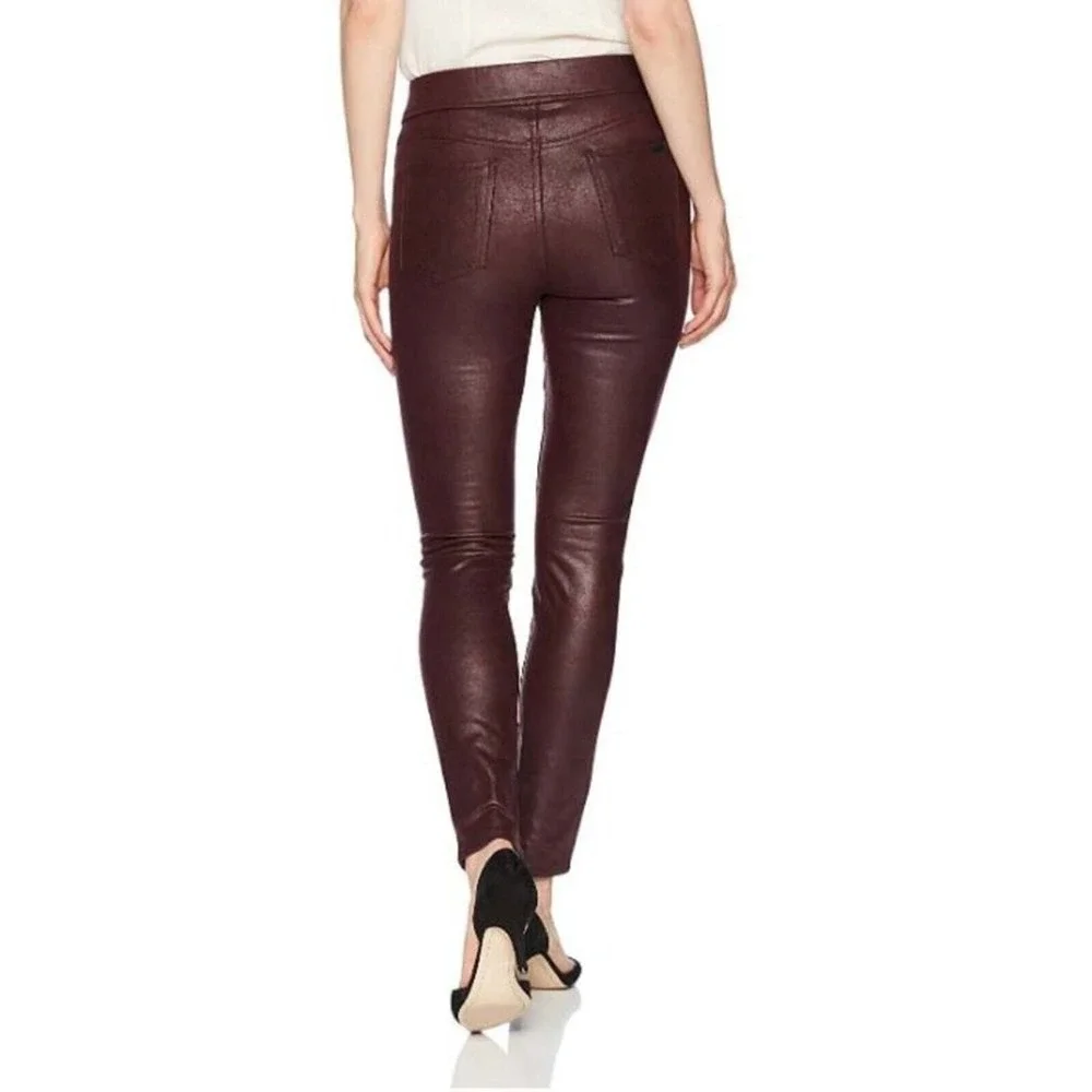 Jen7‎ by 7 For All Mankind Pants NWT 0 Burgundy Pull On Skinny Stretch Merlot